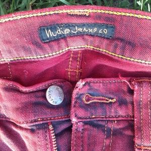 🌈NUDIE Jeans, Skinny, low rise, red wash.